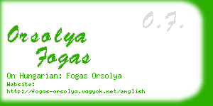 orsolya fogas business card